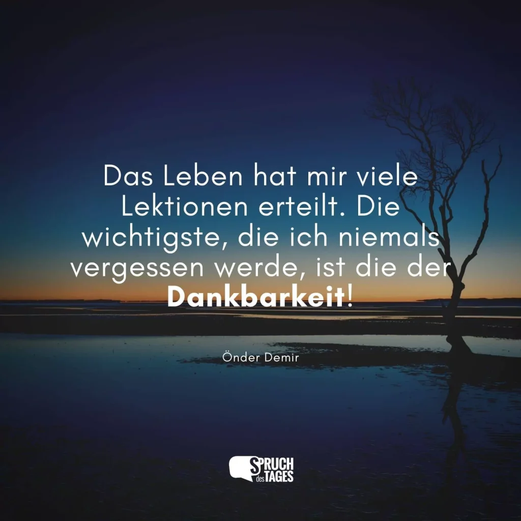 Lektion des Lebens: Dankbarkeit